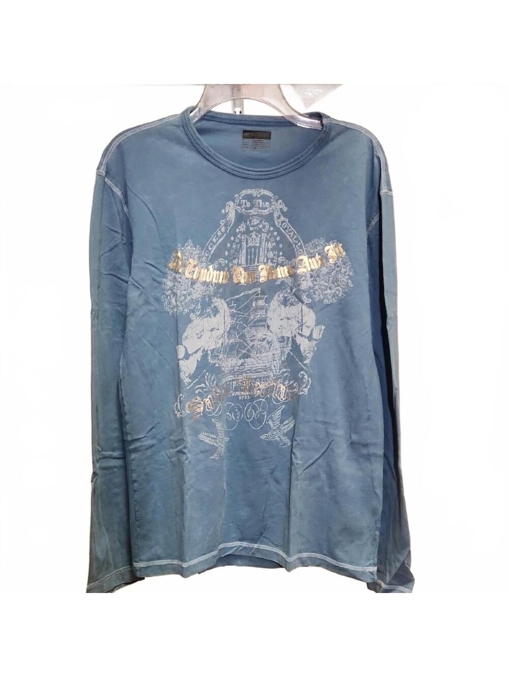 INC International Concepts | Blue Graphic Long Sleeve Tee | L